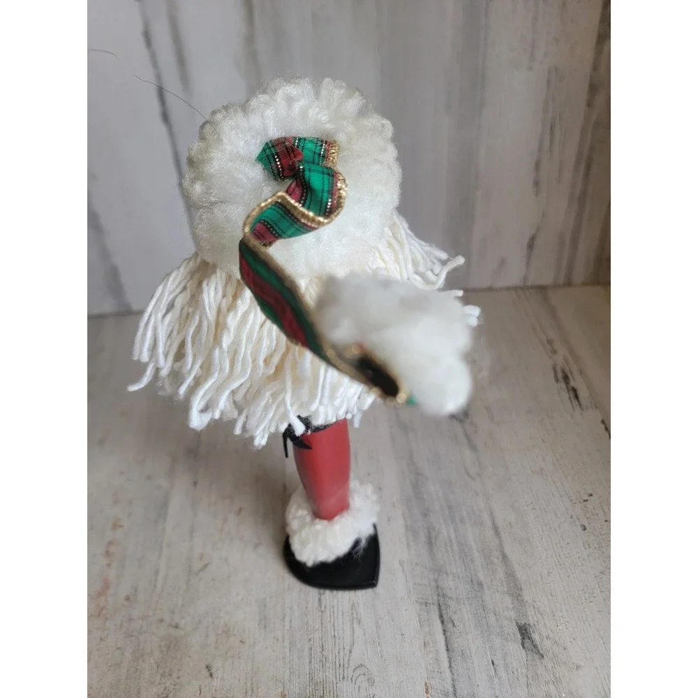 Unique rustic tall Santa Claus wooden Xmas doll vintage home decor figure